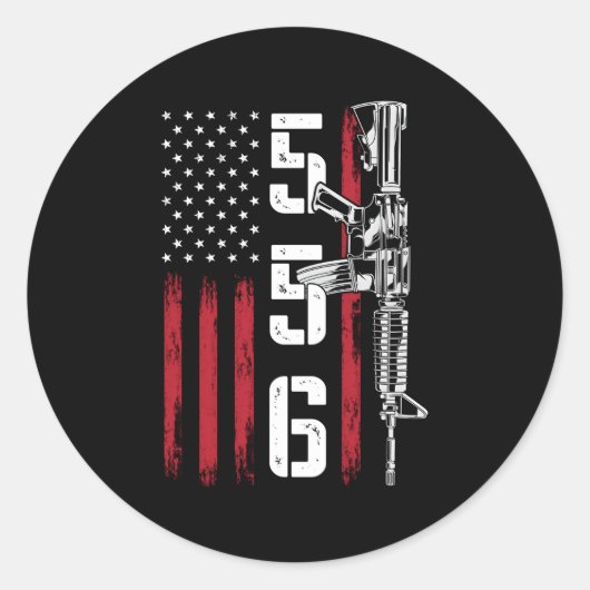 Sticker Rond Ar15 Rifle 2E Adt 556 Ar-15 Retour (Devant)