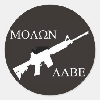 Sticker Rond AR-15 Molon Labe