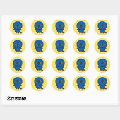 Sticker Rond Ara hyacinthe (Feuille)