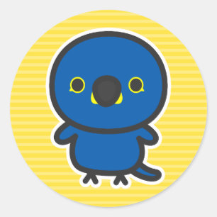 Sticker Rond Ara hyacinthe