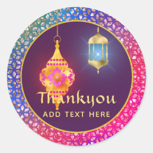 Sticker Rond Arabe, Marocain, Bollywood Party Personnalisé