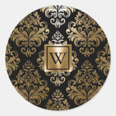 Sticker Rond Arabes noirs et d'or (Devant)