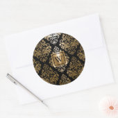 Sticker Rond Arabes noirs et d'or (Enveloppe)