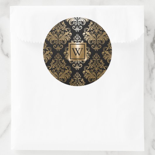 Sticker Rond Arabes noirs et d'or (Sac)