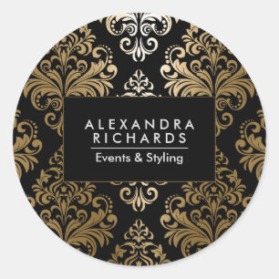 Sticker Rond Arabes noirs et d'or