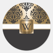 Sticker Rond Arabes noirs et d'or (Devant)