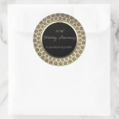 Sticker Rond Arabesque dorée élégante pour anniversaire (Sac)