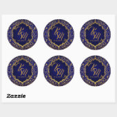 Sticker Rond Arabian Nights Bollywood Monogram Mariage Étiquett (Feuille)