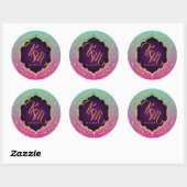 Sticker Rond Arabian Nights Bollywood Monogram Mariage Étiquett (Feuille)