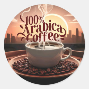 Sticker Rond Arabica Coffee Lover