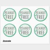 Sticker Rond Arachide libre vert Allergène gratuit (Feuille)