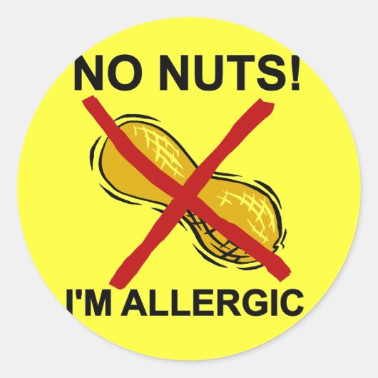 Sticker Rond Arachide NO Nuts Je suis Allergique (Devant)