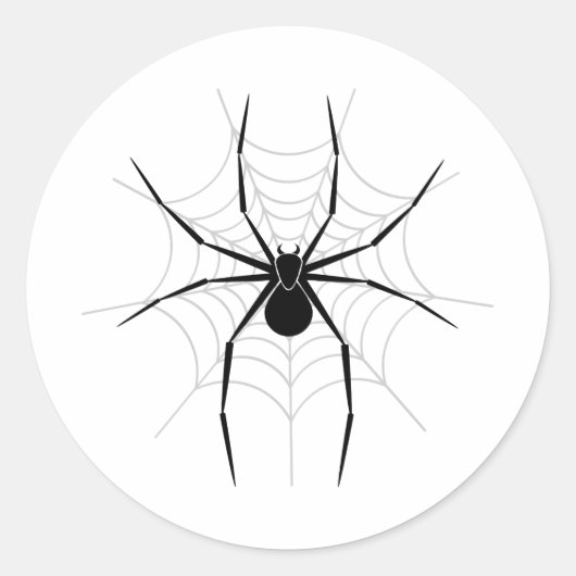 Sticker Rond Araignée dans un Web (Devant)