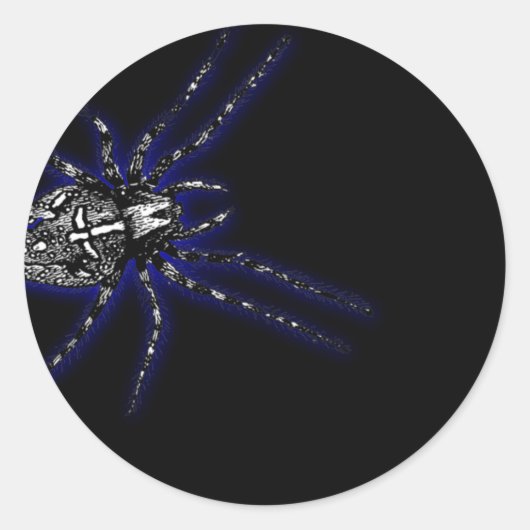 Sticker Rond Araignée de Tarantula Bleue Halloween (Devant)