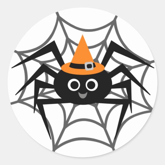 Sticker Rond Araignée d'Halloween en maillots et cadeaux Web (Devant)