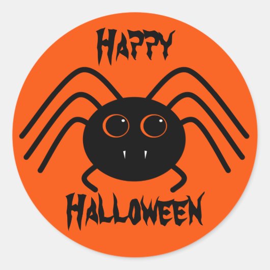 Sticker Rond Araignée d'Halloween simple (Devant)