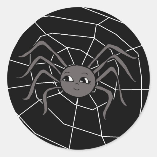 Sticker Rond Araignée en Halloween Web (Devant)