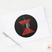 Sticker Rond Araignée en verre rouge (Enveloppe)
