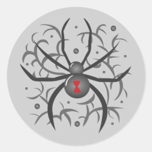 Sticker Rond Araignée noire