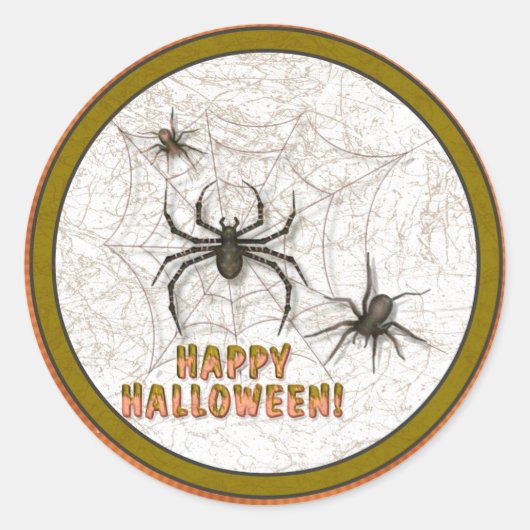 Sticker Rond Araignées d'Halloween (Devant)