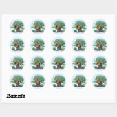 Sticker Rond Arboriculture (Feuille)