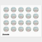 Sticker Rond Arbour de mariage de plage (Feuille)