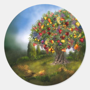 Sticker Rond Arbre à fruits