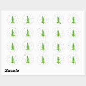 Sticker Rond Arbre à pin aquarelle (Feuille)
