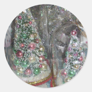 Sticker Rond Arbre à pinceau vintage