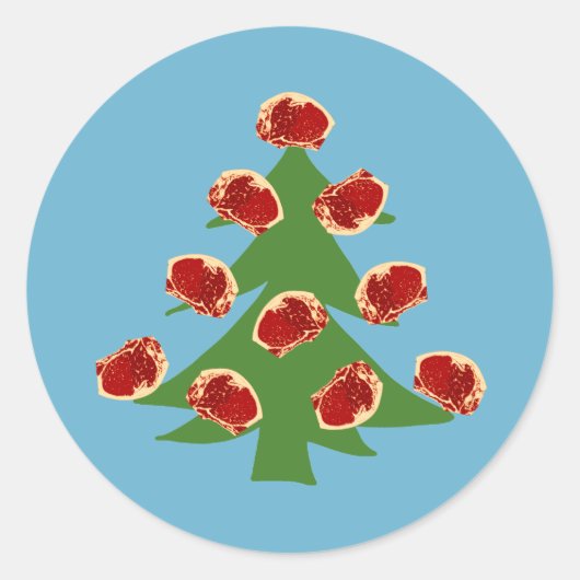 Sticker Rond Arbre à viande de vacances (Devant)