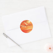 Sticker Rond Arbre Abstrait et coucher de soleil rouge (Enveloppe)