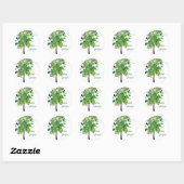 Sticker Rond Arbre Abstrait vert (Feuille)