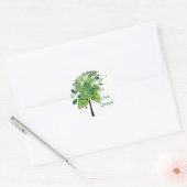 Sticker Rond Arbre Abstrait vert (Enveloppe)
