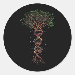 Sticker Rond Arbre ADN Génétique Drôle Jour de la Terre Plantez