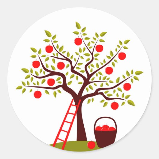 Sticker Rond Arbre Apple (Devant)