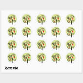 Sticker Rond Arbre Apple (Feuille)