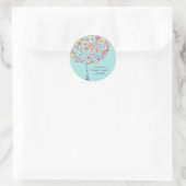 Sticker Rond Arbre circulaire bleu clair Aqua Retro Enregistrer (Sac)