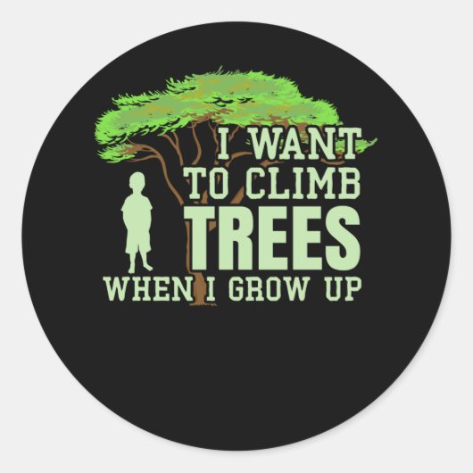Sticker Rond Arbre Climber futur Arboriste Funny Arbre Escalade (Devant)