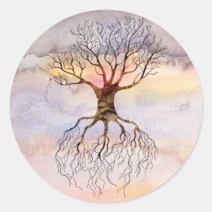 Sticker Rond Arbre contre le ciel