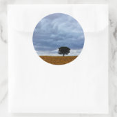 Sticker Rond Arbre dans un champ vide (Sac)