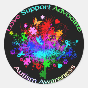 Sticker Rond Arbre d'autisme dans le spectre