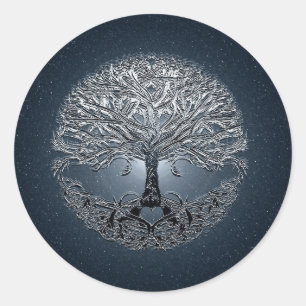 Sticker Rond Arbre de bleu de nova de la vie