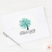 Sticker Rond Arbre de cancer de l'ovaire (Enveloppe)