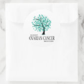 Sticker Rond Arbre de cancer de l'ovaire (Sac)