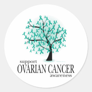 Sticker Rond Arbre de cancer de l'ovaire