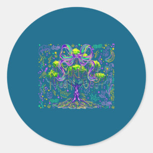 Sticker Rond Arbre de Carnaval Mardi Gras perles La Nouvelle-Or