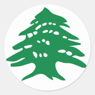 Sticker Rond Arbre de cèdre vert du Liban