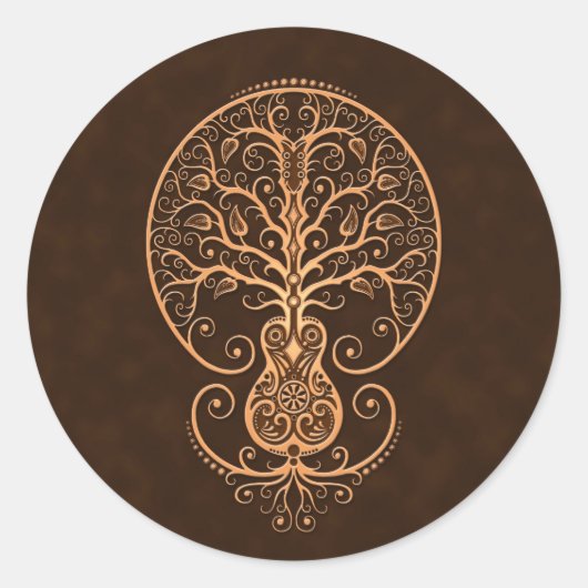 Sticker Rond Arbre de Guitare Brown (Devant)
