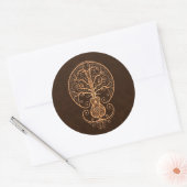 Sticker Rond Arbre de Guitare Brown (Enveloppe)