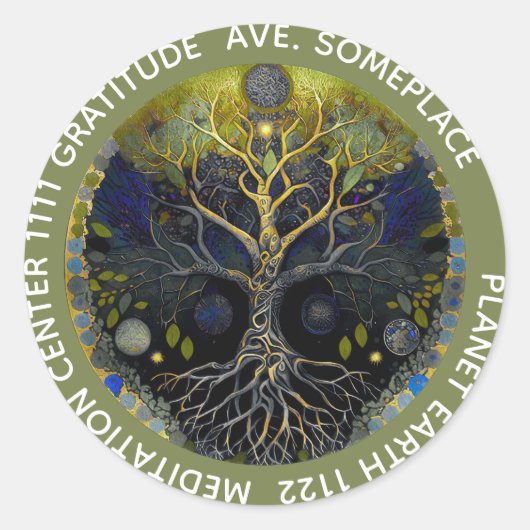 Sticker Rond Arbre de la Luna (Devant)